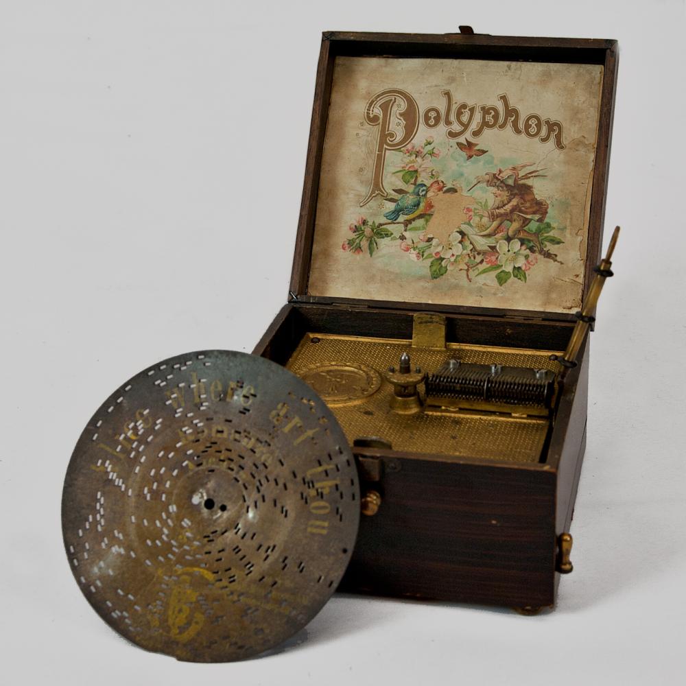 6.5" Polyphon music box with 8 discs Musical Box