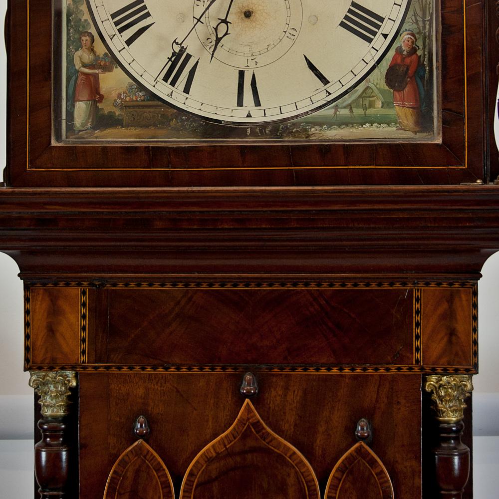 Antique moondial mahogany longcase clock Antique Clocks