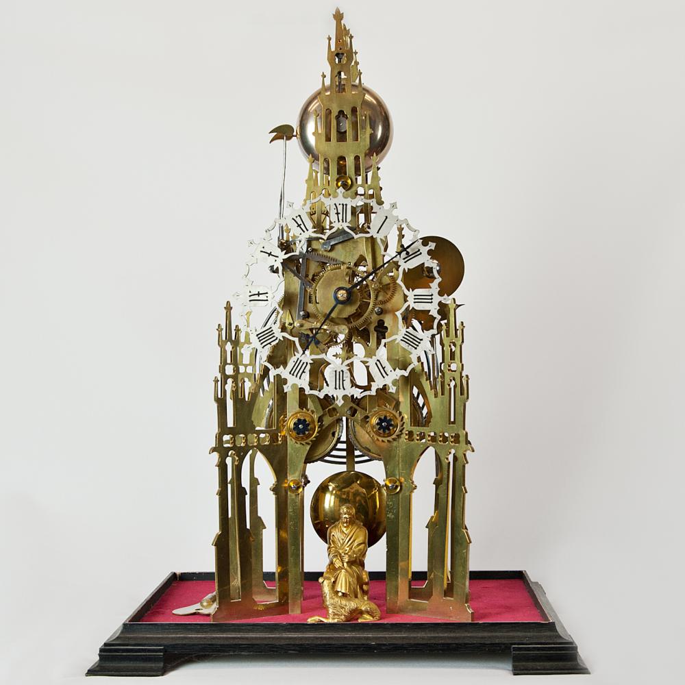 Quarter striking twin fuse Skeleton Clock Antique Clocks