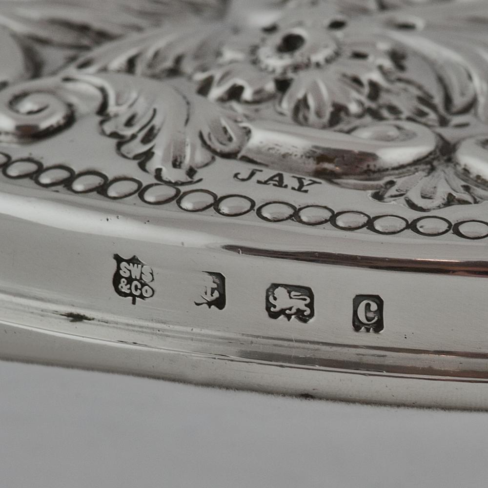 Silver backed hand mirror Small Antiques