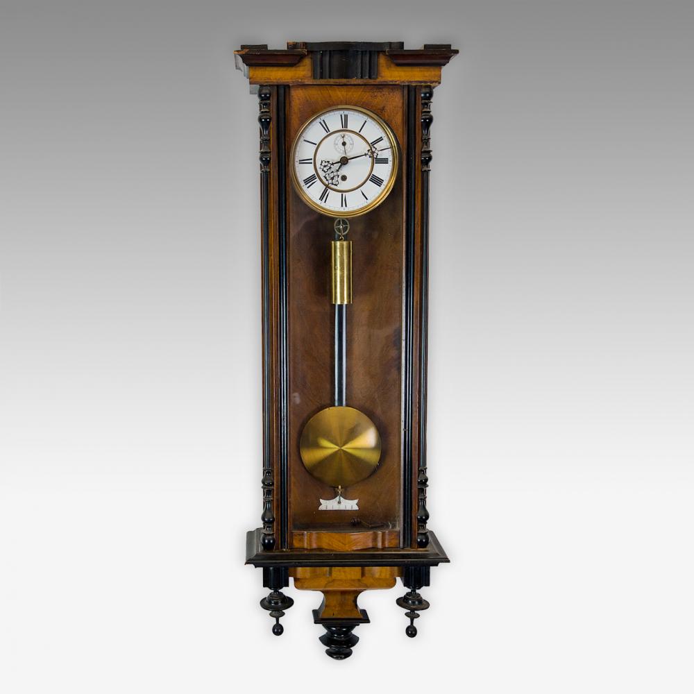 Timepiece weight driven" Vienna Regulator" Antique Clocks